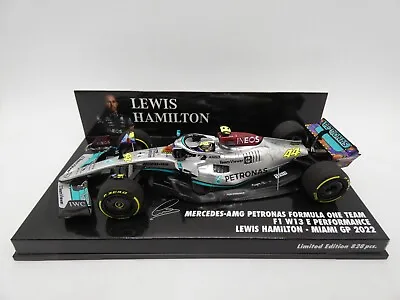 Mercedes AMG Petronas W13 E Lewis Hamilton #44 Miami GP 2022 Minichamps 1/43 F1 • $68.64