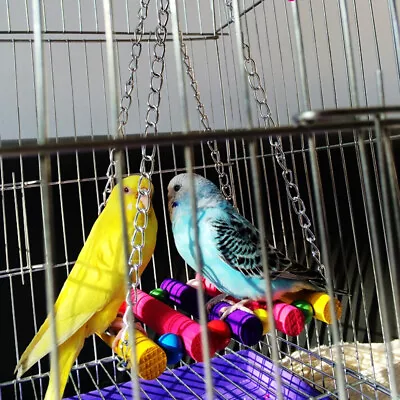 Pet Bird Parrot Parakeet Budgie Cockatiel Cage Hammock Swing Hanging Toys Pet • £4.91