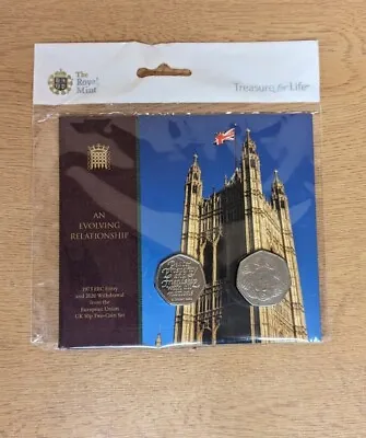 1973 EEC Entry And 2020 Withdrawal From The European Union UK 50p Two-Coin Set • £25