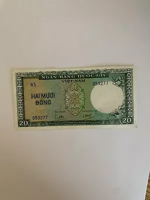 Viet Nam Ngan-Hang Quoc-Gia  Hai Muoi 20 Dong Money Banknote Dollar Bill • $0.99