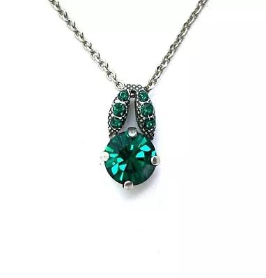 Mariana Necklace Pendant Gorgeous Emerald Austrian Crystals My Treasures Coll. • $67