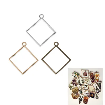 £2.18 • Buy 10 Pcs Square Pendant Resin Frame Open Back Bezel Setting Necklace Jewelry DIY