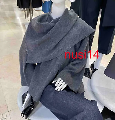 $88.88 • Buy Zara New Woman Short Knit Coat With Asymmetric Scarf Grey S-m,l-xl 2756/100