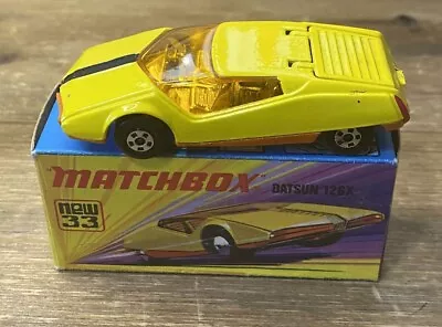 Matchbox 🏁 Superfast 🏁 Diecast Box #33 🚨 Yellow Datsun 126x 🚨 1973 Vtg W Box • $14.99