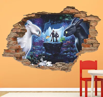 How To Train Your Dragon 3D Wall Decal Cartoon Wall Sticker Night Fury Decor • $67.25