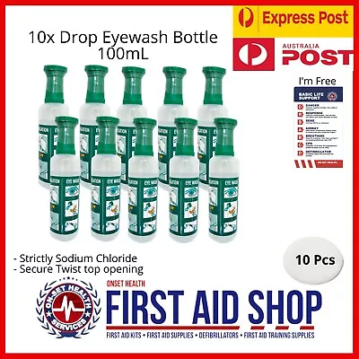 Eyewash Solution With Eye Bath 10x BOTTLES 100ml Irrigation - First Aid Supplies • $108.95