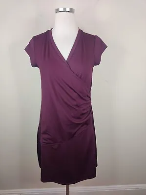 $37.99 • Buy Athleta Nectar Faux Wrap Dress Small Petite Stretch Purple Athleisure 409103