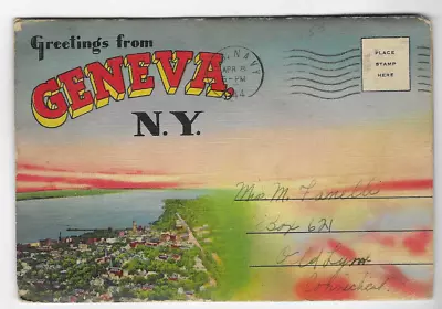 Vintage-postcard Folder-geneva New York • $2.25