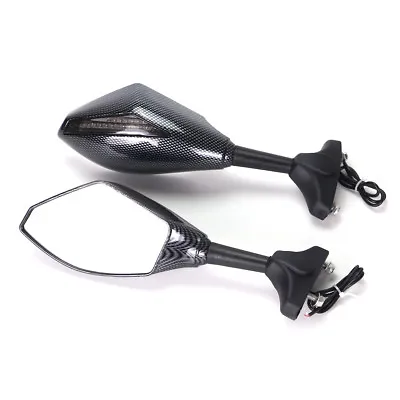 Rearview Mirrors With Turn Signal LED For Yamaha YZF R6 1999-2008 Carbon • $34.75