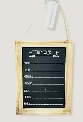 £10.49 • Buy Weekly Home Planner Chalkboard 7 Day Hanging Wall Wooden Memo Home Orgnaiser