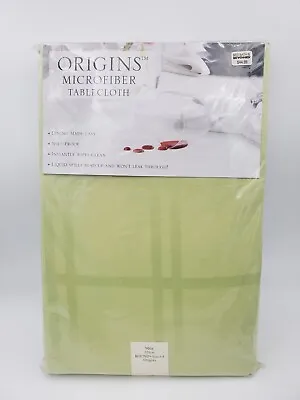 Origins Kiwi Light Green 90  Round Spill-Proof Microfiber Tablecloth New • $39.95