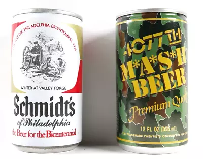 2 Collectible Beer Cans MASH 4077th TV Series & Schmidts Bicentennial Can 1976 • $9.99