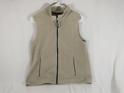 Men's Small Cabela's Vest Beige Polartec Four Pockets Full Zip Fleece • $14.41
