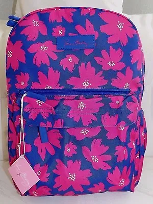 VERA BRADLEY Lighten Up Just Right Backpack - Art Poppies Pink & Navy Blue - NWT • $65