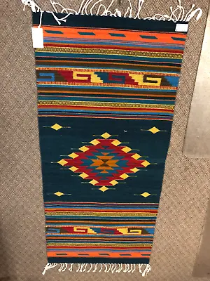 $89.95 • Buy Zapotec Handwoven Wool Throw Rug In A 30” X 60” Size. #0018