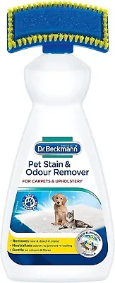 Pet Odour & Stain Remover Dr Beckmann Carpet Upholstery Cleaner With Brush 650ml • £3.65