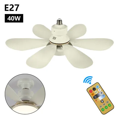 20.5  Ceiling Fan E27 Socket Fan 40W With Dimmable LED Light Remote Controller • $31.91