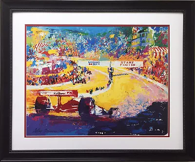 LeRoy Neiman  Grand Prix At Laguna Seca  CUSTOM FRAMED Art Lithograph FORMULA 1 • $179.98