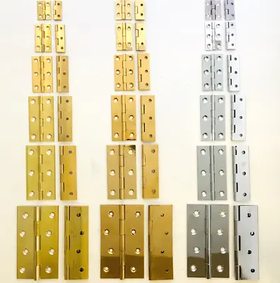 Solid Brass Drawn Hinges -DoorCupboardWardrobeCabinetLouvre DoorsWindows • £3.50