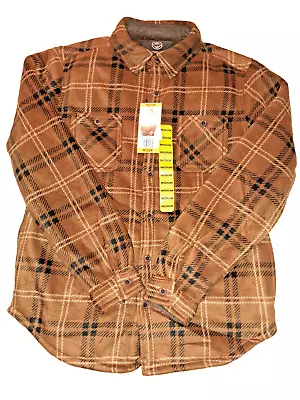 Weatherproof Shirt Jacket Shacket Lined Mens Size Medium Brown Plaid NEW • $22.95