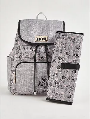 Disney 101 Dalmatians Grey Changing Bag/Backpack With Mat Baby Shower Girls Gift • £24.99