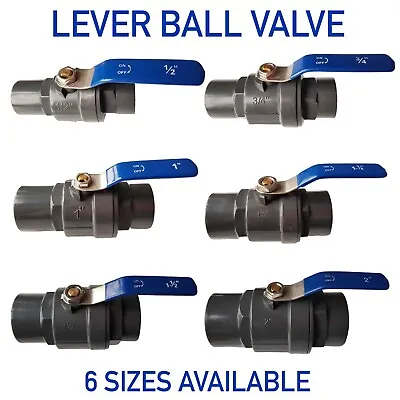 £14.89 • Buy Stainless Steel Lever Ball Valve, PP Female Stopcock, In-Line - All Sizes