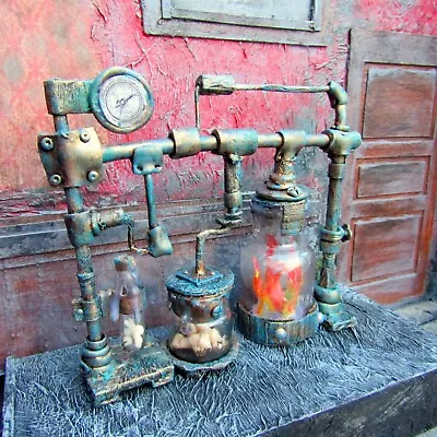 Miniature Laboratory Dollhouse Artisan Alchemy Witch Steampunk Haunted Halloween • $45