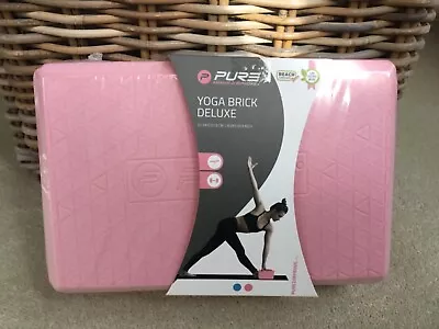 Pure Yoga Brick Deluxe Pink 8.9” X 5.9” X 3” New • £3.50