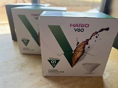 Hario V60 Filter Size 01 X3 (100 Filters Per Box) • $30