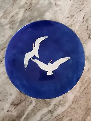 Bovano Of Cheshire USA Copper Enamel Handcrafted Seagull Decorative Plate 8  • $18