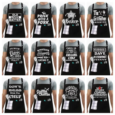 Chef Kitchen Apron BBQ Baking Catering Cooking Craft Apron For Men Women Ladies • £6.55