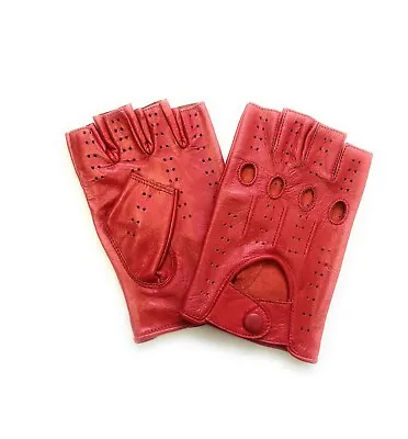 Real Leather Fingerless Gloves Bikers Full Training Cycling Gym Wheel Chair Use • $19.99