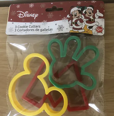 3Pcs Mickey Mouse Cutter Cake Biscuit Cookies Pastry Mould Baking Fondant Mold • £5.99