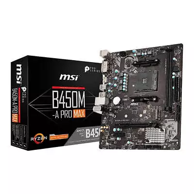 MSI B450M-A PRO MAX AM4 MATX Motherboard (PMA-B450M-A PRO MAX) • $170