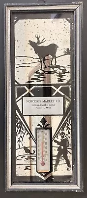 Vintage Advertising Thermometer On Mirror Norcross Market Co Norcross Minnesota • $23.78