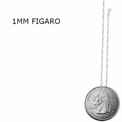 Real Sterling Silver Mens Boys Figaro Solid Chain Bracelet Or Necklace 925 Italy • $14.99
