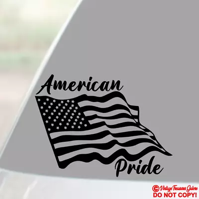 United States American Pride Flag - Vinyl Decal Sticker Car Window Wall Bumper • $2.99