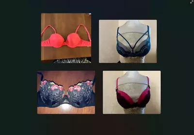 4 X SIZE 32C PADDED BRAS .. F&F NEON /GEORGE TEAL /M&S FLORAL /KELLY BROOKE PINK • £10