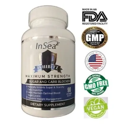 Carb & Sugar Blocker Weight Loss Keto. INHIBITZ With InSea2-L Arabinose-TWO PACK • $19.95