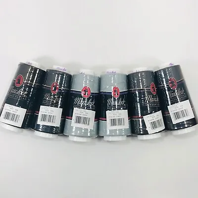 Maxi Lock Serger Thread 3000yds/Cone 100% Polyester Lot Of 6 - 4 Black 2 Gray • $23.39