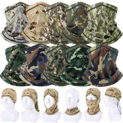 Camo Tactical Face Mask Neck Gaiter Bandana Military Cycling Hunting Tube Scarf • $3.89