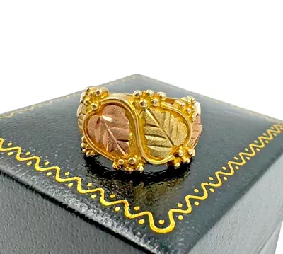 Black Hills Gold 10K Yellow Gold Leaf Ring • $370