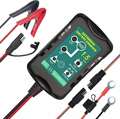 12V / 6V Battery Trickle Charger Maintainer 1.5A Automatic Smart Float Charger  • $41.52
