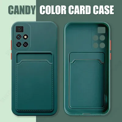 For Xiaomi Redmi Note 12 11 10 Pro Mi 12T Card Holder Cover Candy TPU Soft Case • $5.82