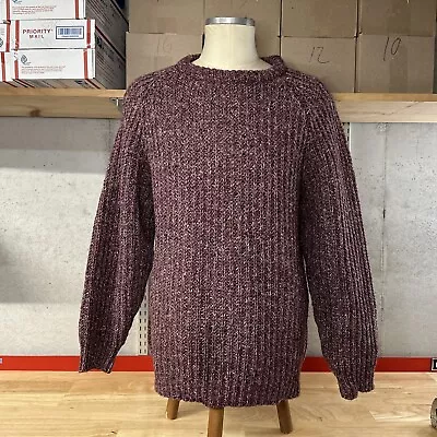 Vtg Donegal Woollen Products Wool Knit Sweater Size 44 Purple Made In Ireland  • $38