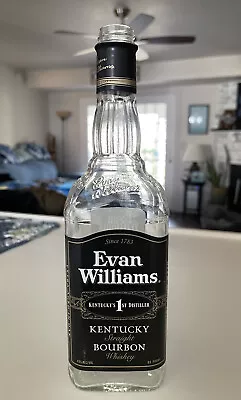 EMPTY Bottle Evan Williams Kentucky Bourbon Whiskey 750ml Crafts Clear Glass • $3.25