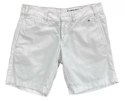 G1 Basic Goods Twill Chino Shorts Size 2 White 100% Cotton Fits 30 X 8.5  Inseam • $22.95