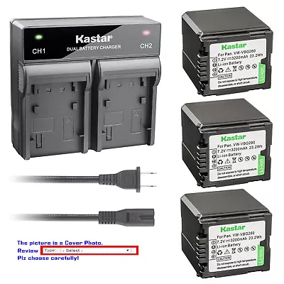 Kastar Battery Rapid Charger For Panasonic VW-VBG260 SDR-H80K SDR-H80A Camcorder • $15.99