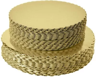 8  Gold Cakeboard RoundSmall Cake Circle Base 25pack (Gold 8inch) • £10.99