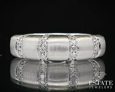 14k White Gold Gabriel & Co. Natural .28ctw Diamond Ladies Band Ring 5.6g I13911 • $699.30